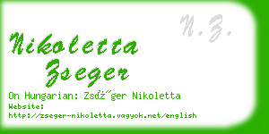 nikoletta zseger business card